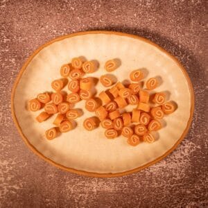 snack de pollo y pescado para perros