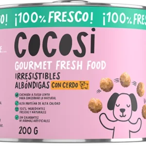 Albóndigas de cerdo para perros Cocosi 200g alimento natural y jugoso