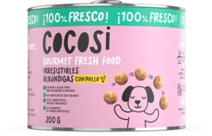 Alb&oacute;ndigas de pollo para perros Cocosi 200g naturales y jugosas