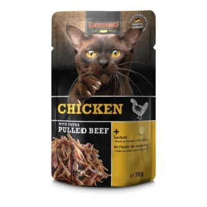 LEONARDO Chicken + extra Pulled Beef para gatos 100% natural
