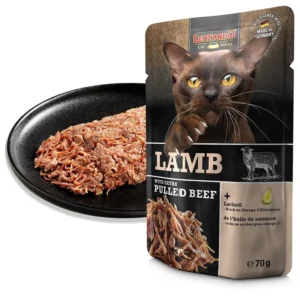 LEONARDO Lamb + extra Pulled Beef para gatos 100% natural