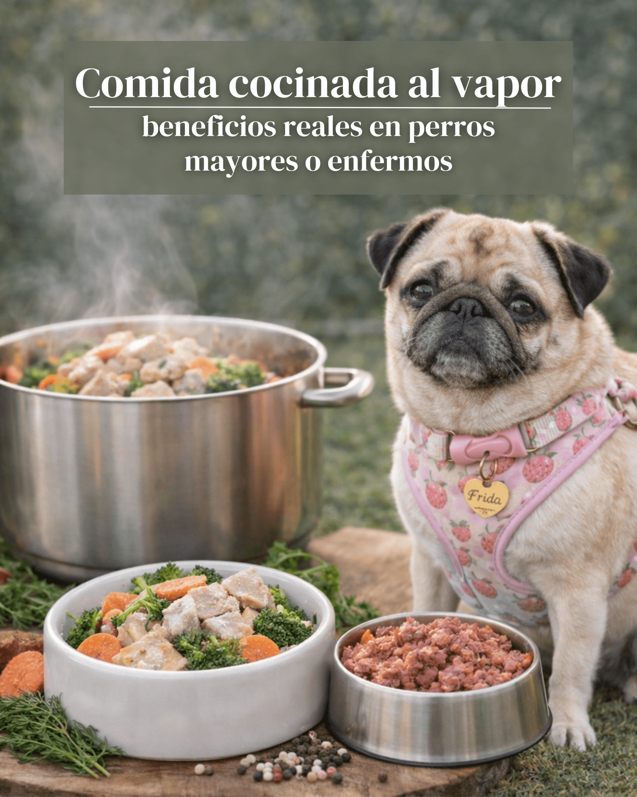 comida cocinada al vapor para perros