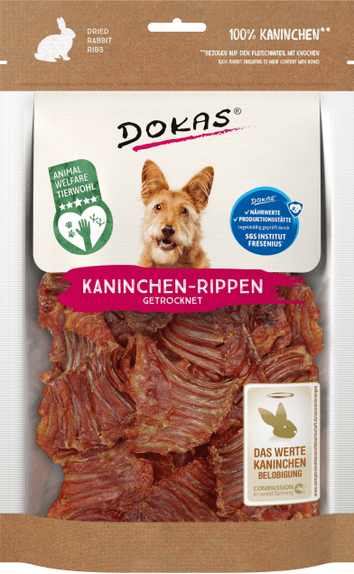 snack de costillas de conejo para perros