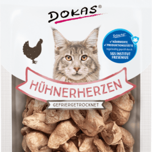 snack de corazones de pollo para gatos