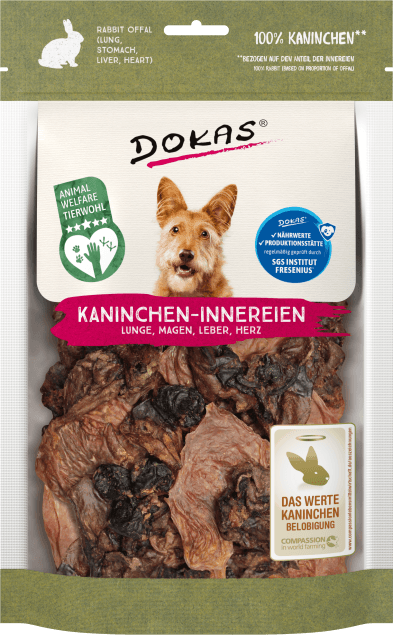 snack de despojos de conejo para perros