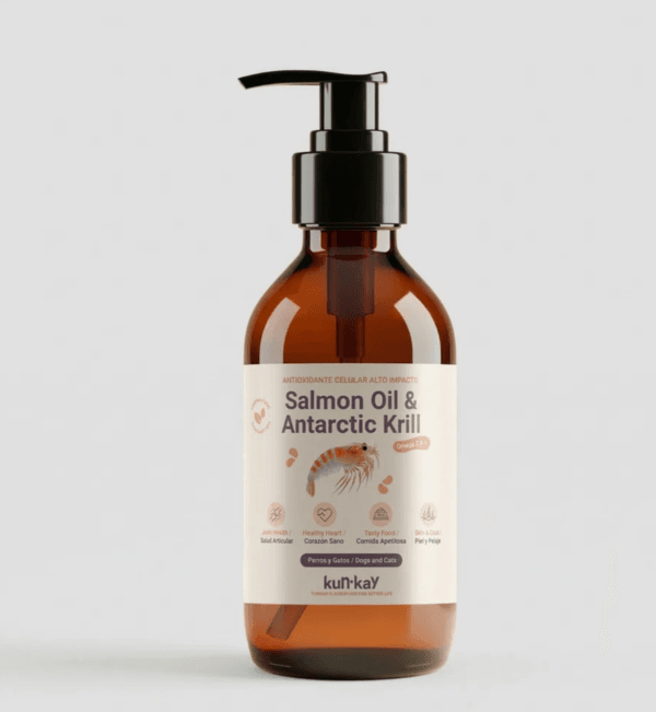 aceite de salmón y krill para perros y gatos