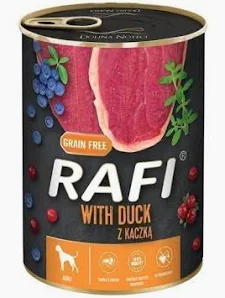 Rafi with duck 500g comida húmeda en lata para perros adultos