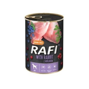 Rafi with rabbit 500g comida húmeda en lata para perros adultos