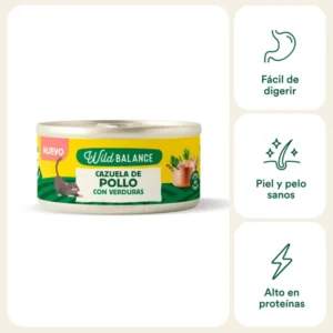 Lata cazuela de pollo para gatos con verduras
