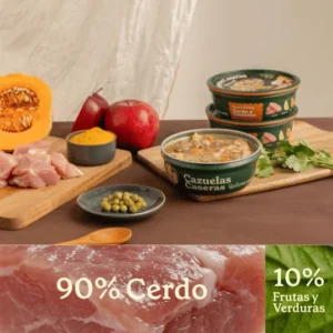 Cazuela casera para perros de cerdo y calabaza