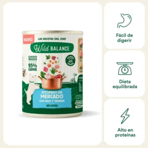 Lata estofado de mercado para perros con pavo y ternera