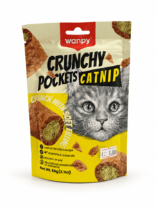 Snack de pollo y catnip para gatos Wanpy Crunchy Pockets