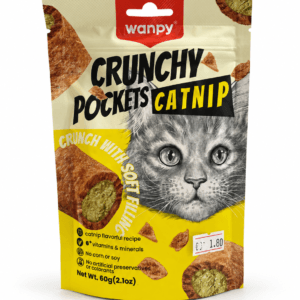 Snack de pollo y catnip para gatos Wanpy Crunchy Pockets